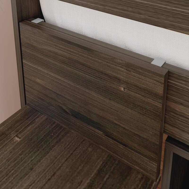 Max and Lily Farmhouse Twin Low Loft with Dresser, Bookcase and Desk