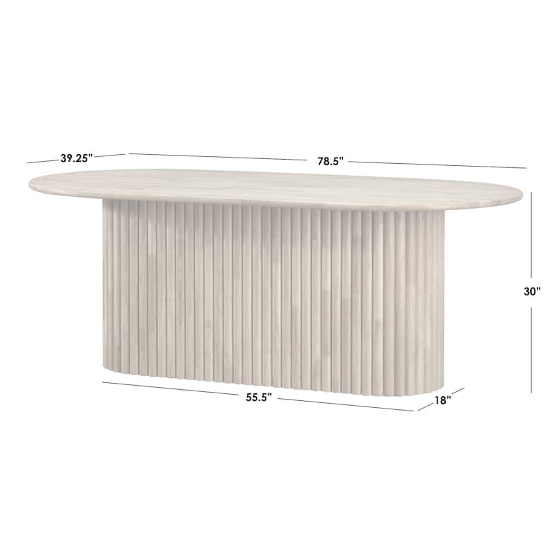 Lifestorey Layton Solid Wood Oval Dining Table