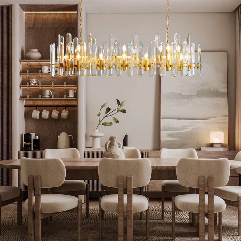 KAYLA 54in Modern Luxury Crystal Chandelier Lighting - LED Ceiling Light Fixture