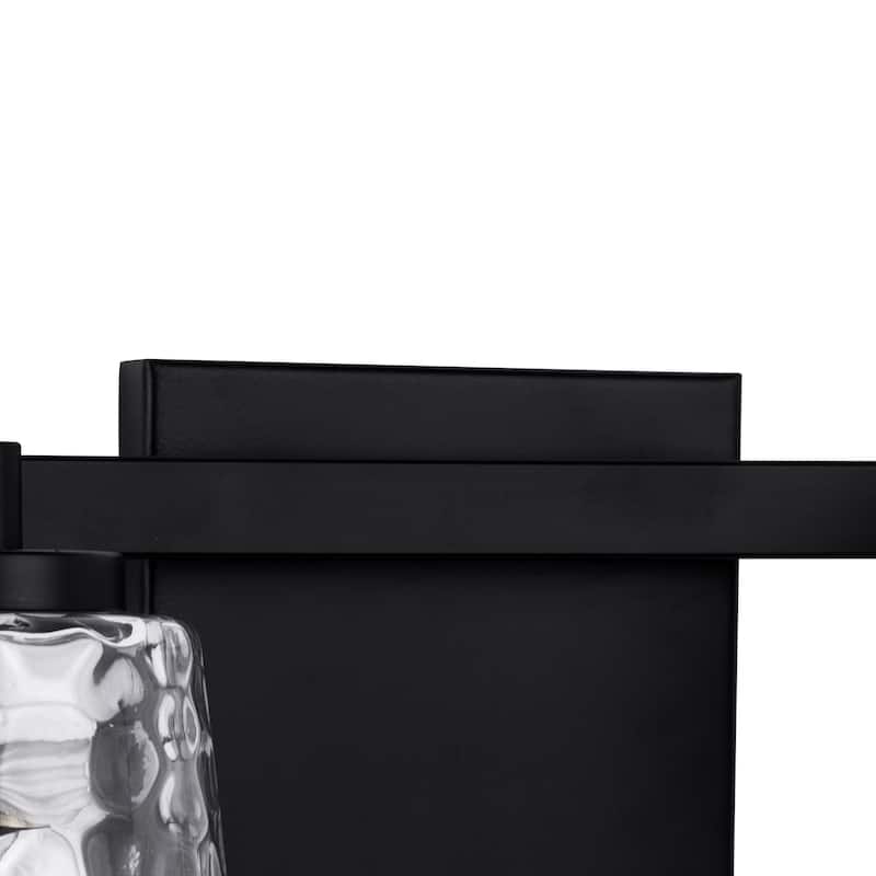 Modern Radiance 2-Light Black Vanity Light - 15"L x 5.9"W x 7.5"H