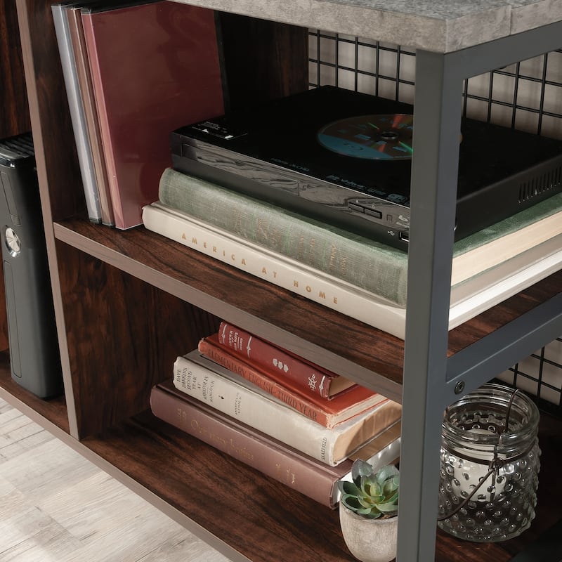 Wood Credenza for TVs up to 70" with Hidden Storage, Brown - 53.98" W x 15.12" D x 24.06" H