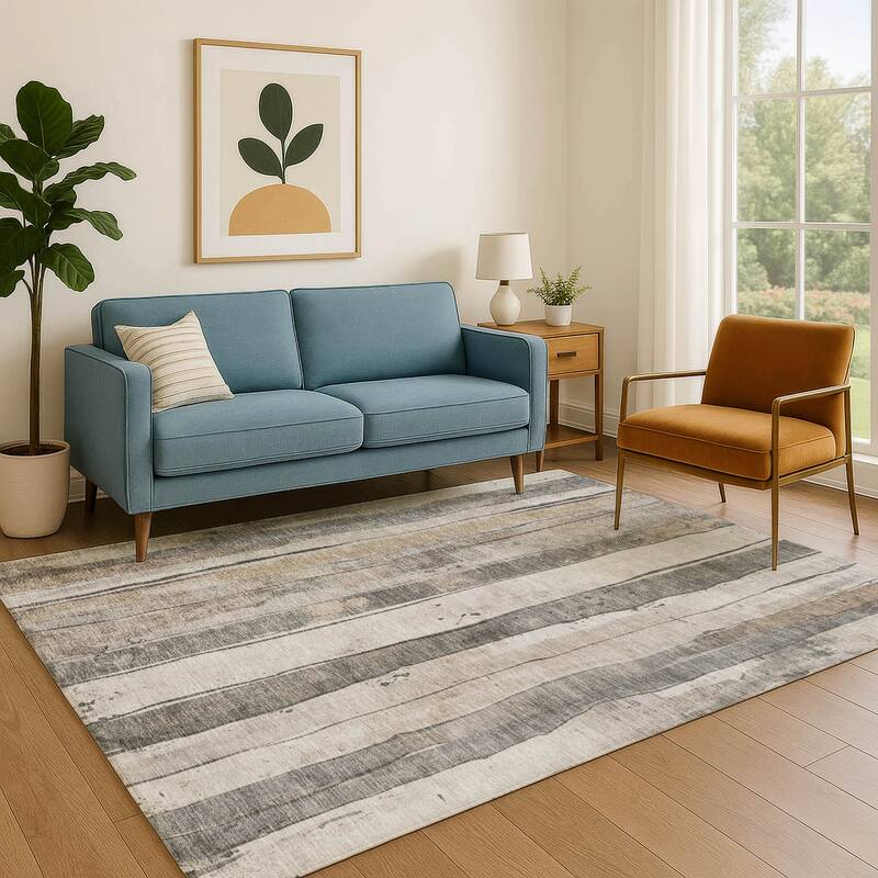 Premium Washable Super Soft Modern Stripe Mayfield Rug