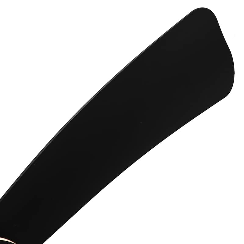 52-inch Matte Black Modern LED Ceiling Fan with Downrod and Remote