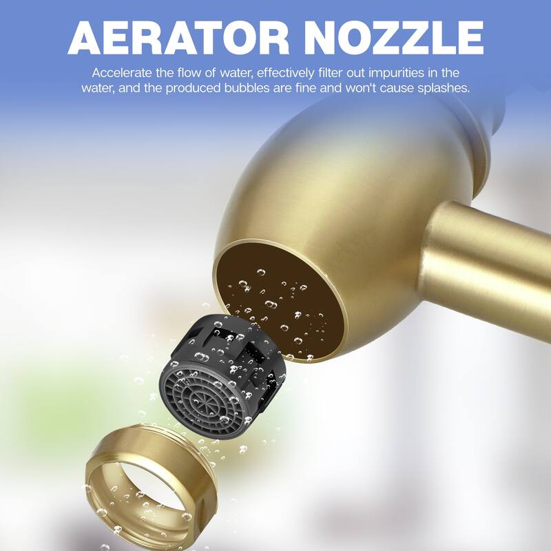 Brushed Gold Wall Mount Pot Filler Kitchen Faucet