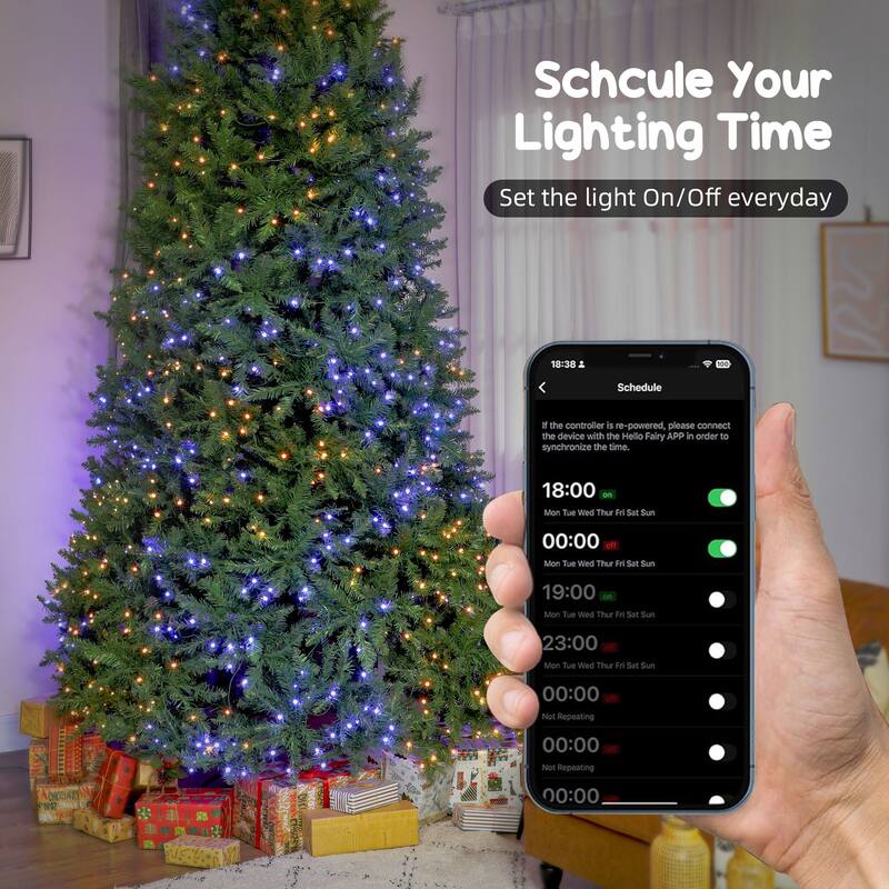 HOMCOM 9ft Smart Prelit Xmas Tree: Full-Spectrum RGB, App/Remote, Hinged, Easy Assembly, Green