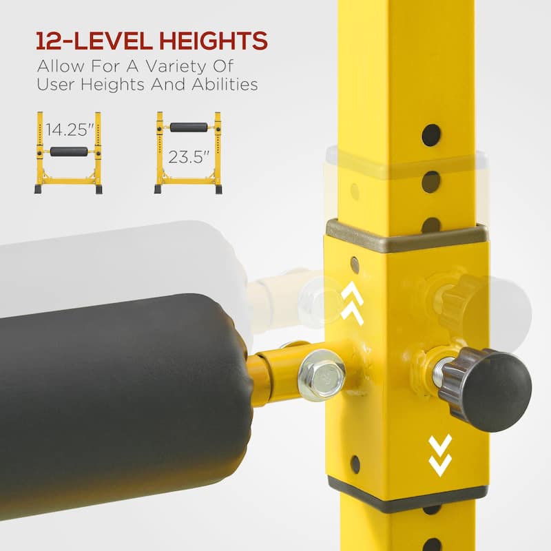 Adjustable Single-Leg Squat Stand with Foam Ankle Rollers Steel Frame Anti-Skid Pads Home Gym Equipment for Pushups