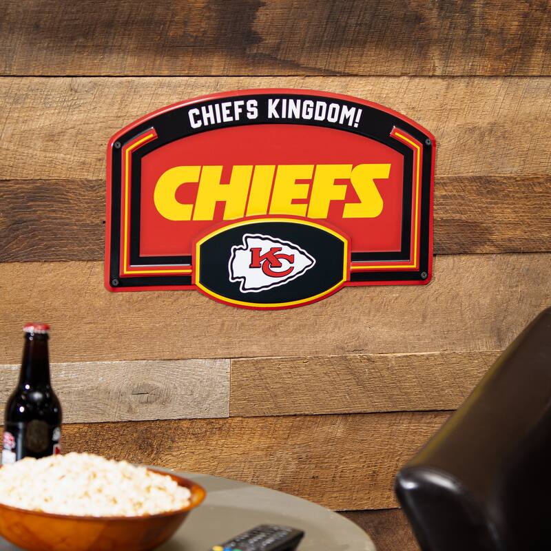 Kansas City Chiefs Embossed Steel Wall Sign, 11" x 17"
