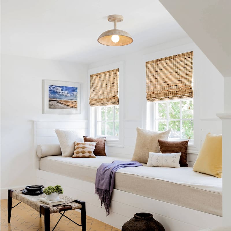 1-Light Modern Semi-Flush Mount Ceiling Light for Small Room