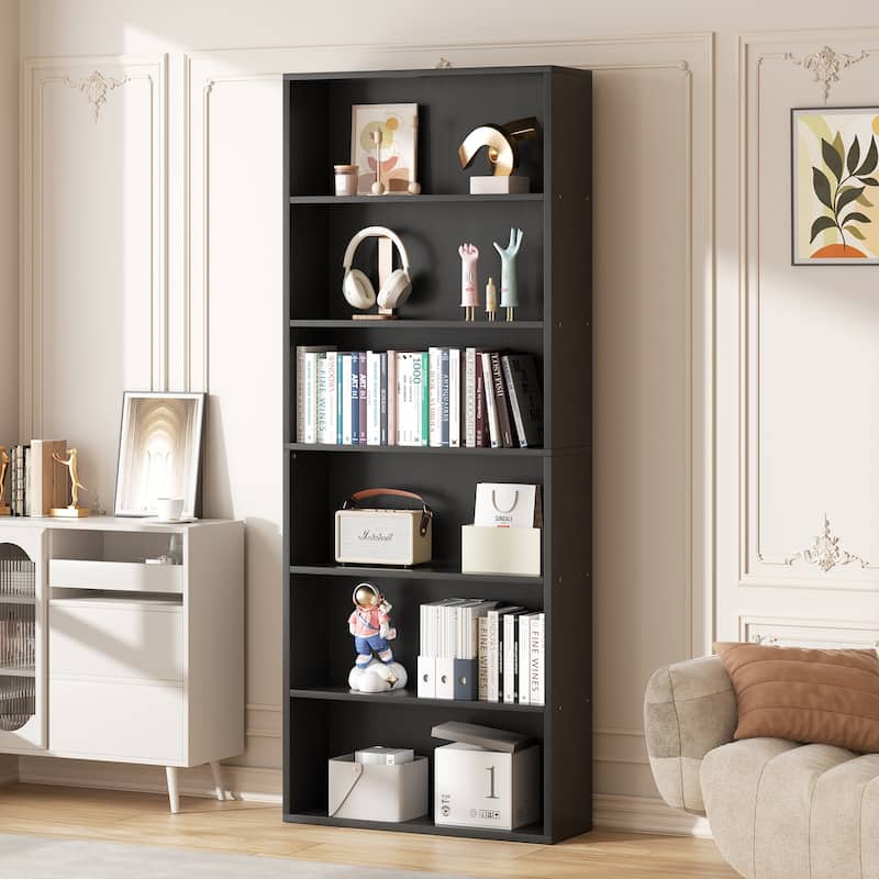 Futzca 6-Tier Open Bookcase and Bookshelf, Display Storage Shelves