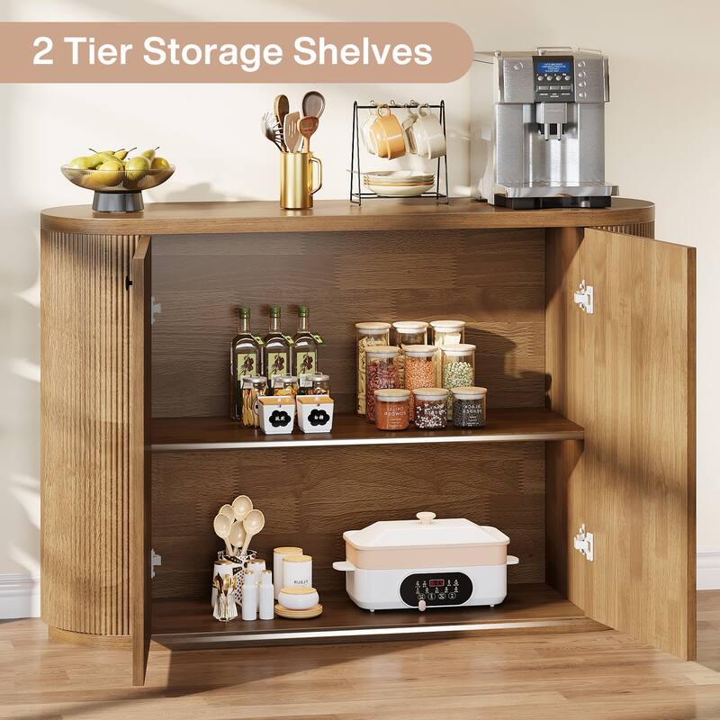 Farmhouse Sideboard Buffet Cabinet with Storage - 13.7" D x 47.2" W x 31.5" H