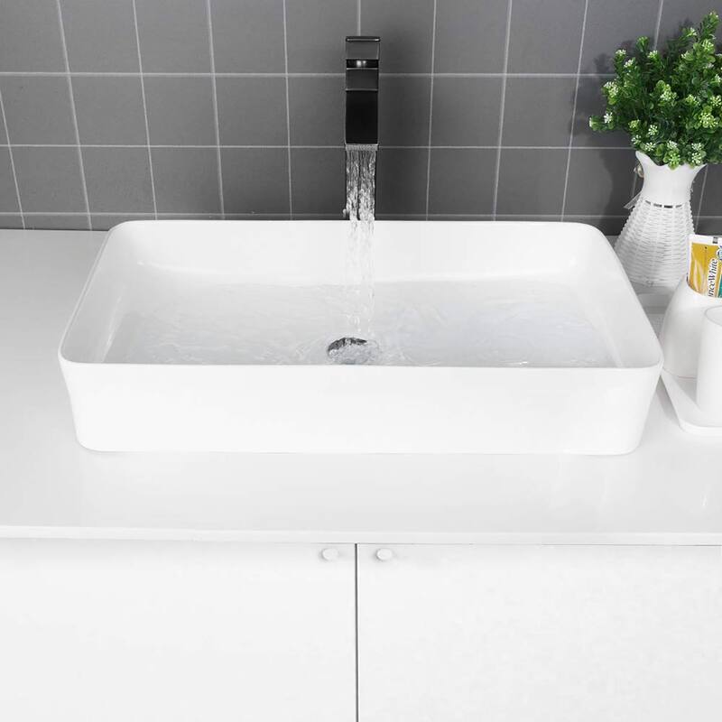 Ceramic Handmade Rectangular Vessel Bathroom Sink