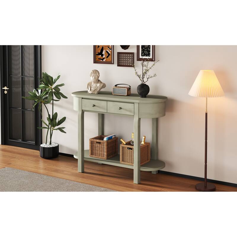 Elegant Retro Console Table with Curved Design