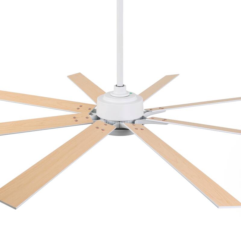 65" Integrated LED White Dimmable Ceiling Fan with Light and Remote - 65" D x 65" W x 13.4" H
