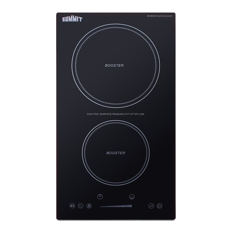 Summit SINCH230V2 12" Wide 2 Burner Electric Cooktop with Auto Shutoff - Black
