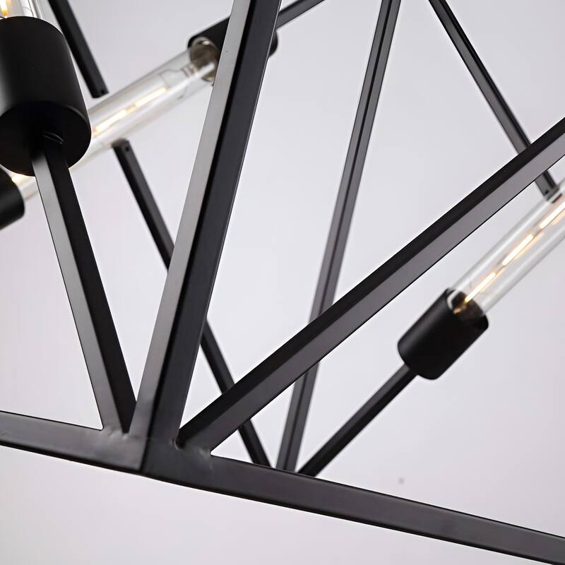 Futuristic Square Metal Cage Pendant Light, Sci-Fi Inspired Open Frame Ceiling Lamp