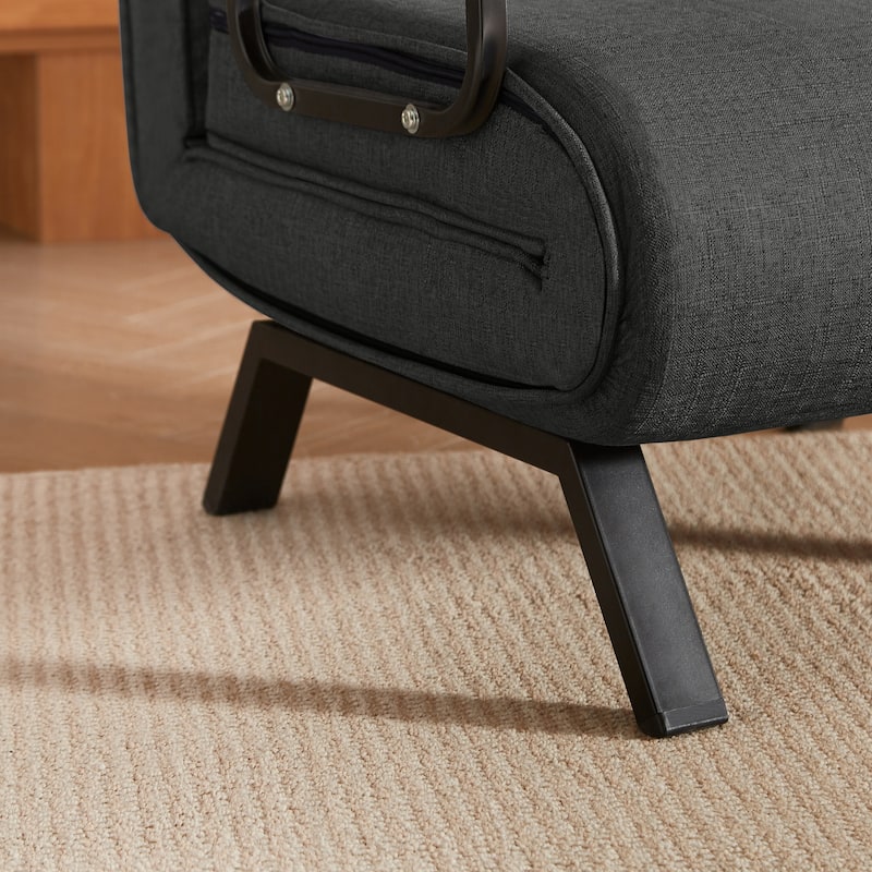 Linen 5-in-1 Folding Chair Bed with 5-Position Backrest, 450lb Capacity and Removable Pillow