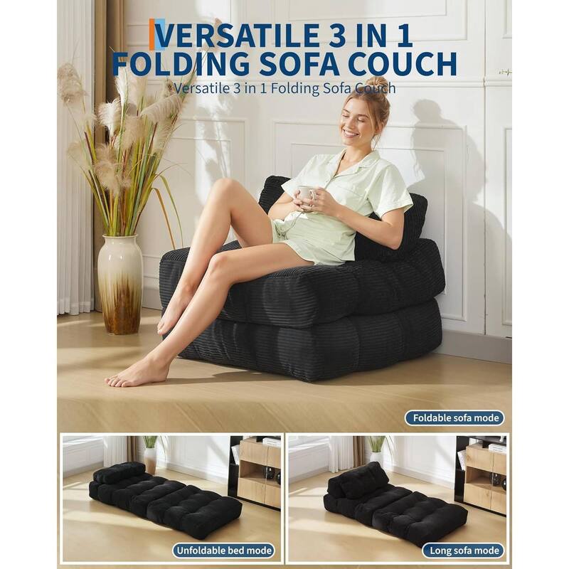 Folding Sofa Bed,Convertible Sleeper Chair with Pillow