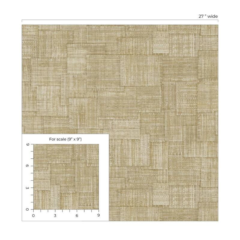 Seabrook Designs Woven Blocks Embossed Vinyl Unpasted Wallpaper