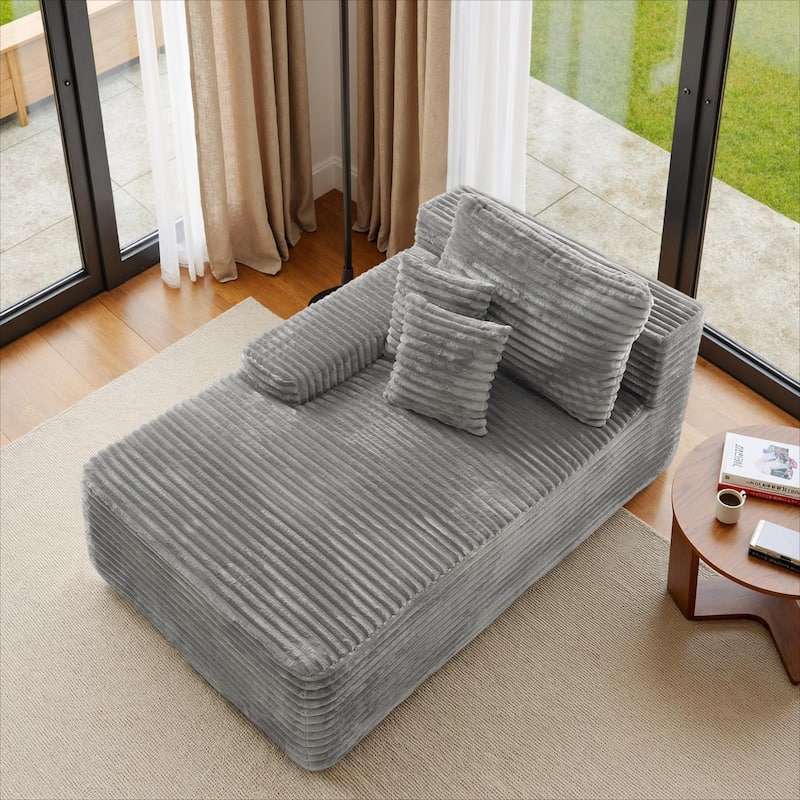 Upholstered Cloud Sectional Couch No Assembly Required L-Shape Chaise with Pillow