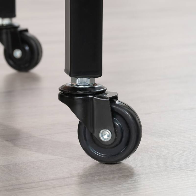 Wood Contemporary Bar Cart with 2 Glass Shelves - 35.55" L x 15.75" W x 37.21" H