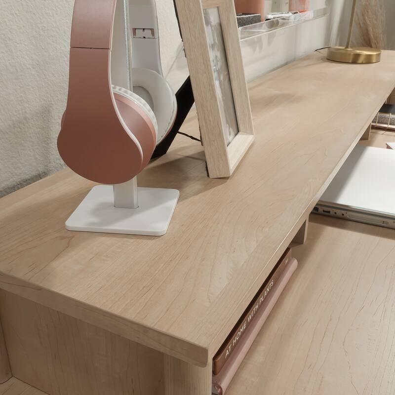 Wood Hutch with Storage Cubbyholes, Maple - 59.06" W x 11.50" D x 6.69" H