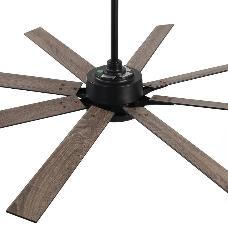 65" Integrated LED White Dimmable Ceiling Fan with Light and Remote - 65" D x 65" W x 13.4" H