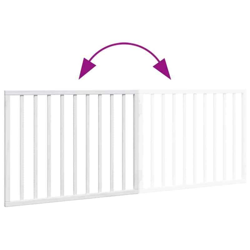 vidaXL Dog Gate Set of 2 Brown Solid Poplar wood 63 in long Foldable