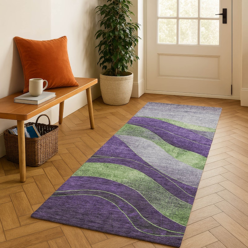 Premium Washable Super Soft Mayfield Rug - Purple - 2'3" x 7'6"