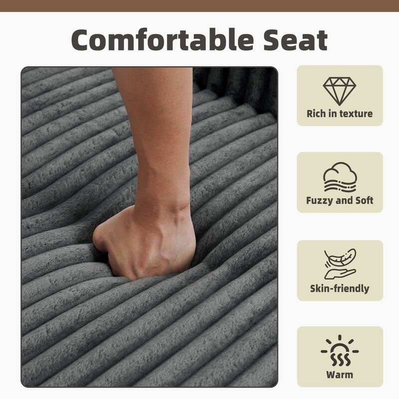 Upholstered Cloud Sectional Couch No Assembly Required L-Shape Chaise with Pillow