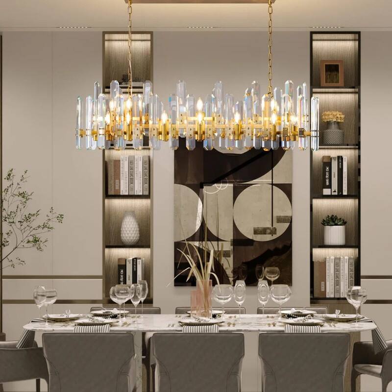 KAYLA 54in Modern Luxury Crystal Chandelier Lighting - LED Ceiling Light Fixture