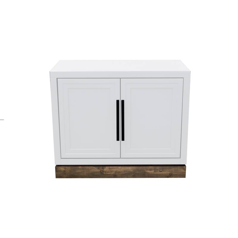 Bridgevine Home Nora Modular 2-Door Base Cabinet, No Assembly Required, Two-Tone Finish