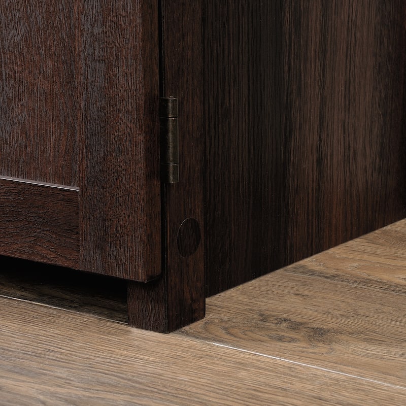 Wood Storage Cabinet with Fixed Shelves, Brown - 30.71"W x 17.21"D x 68.82"H