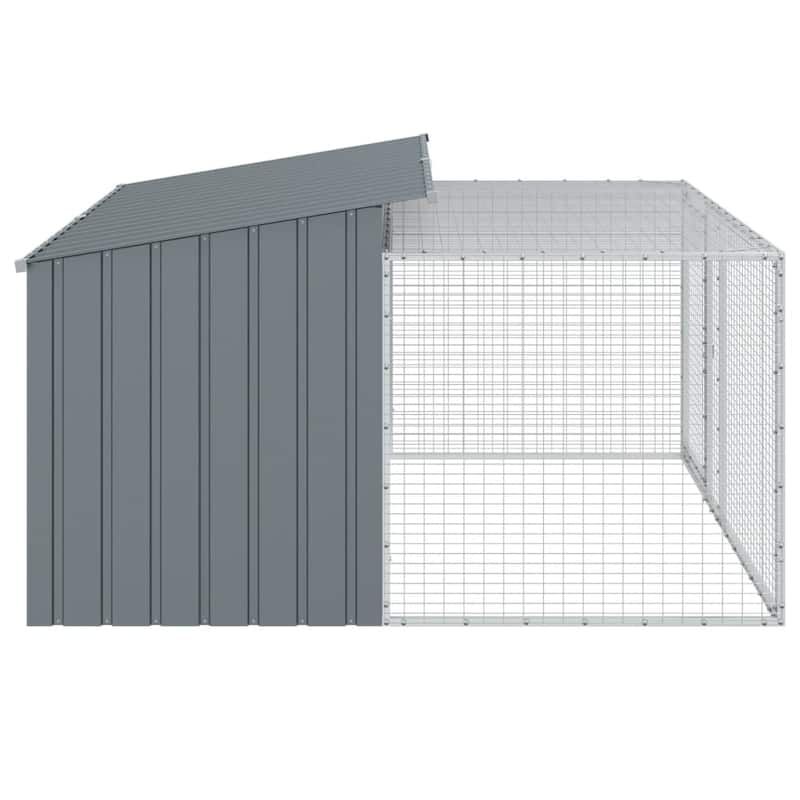 vidaXL Dog House Anthracite Galvanized Steel