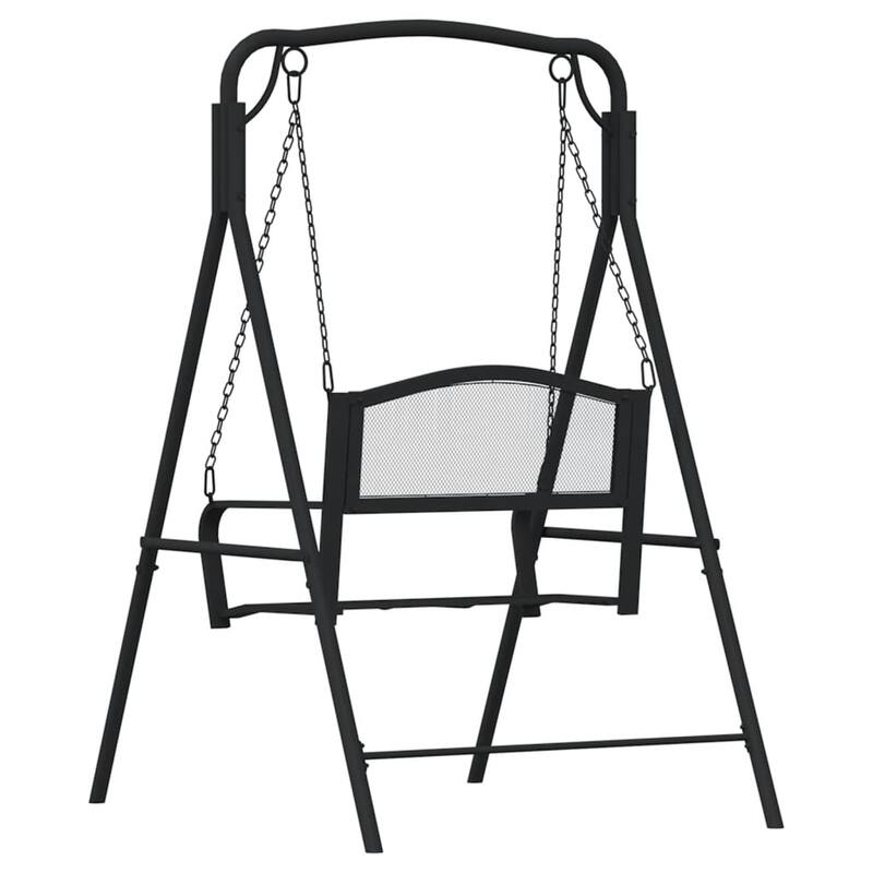 vidaXL Swing Bench Black Steel Medium Durable Swing Bench - 46.1 x 48.8 x 66.1
