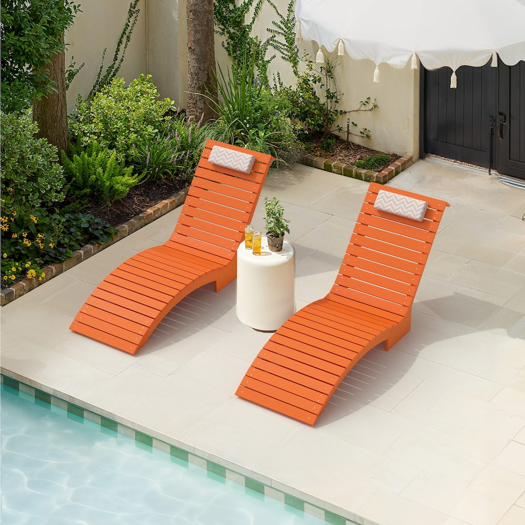 HDPS Pool Lounge Chairs Set of 2, Use in Pools Lounge Chairs, Chaise Chairs with Headrest, Lounge Chair Outdoor
