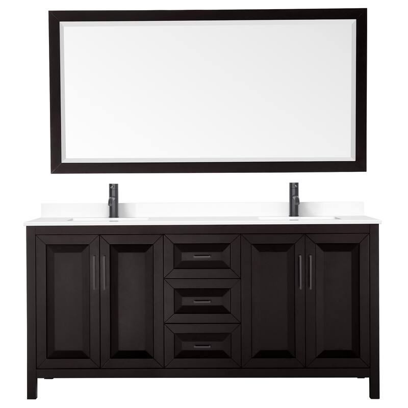 Wyndham Collection Daria 72" Free Standing Double Basin Vanity Set