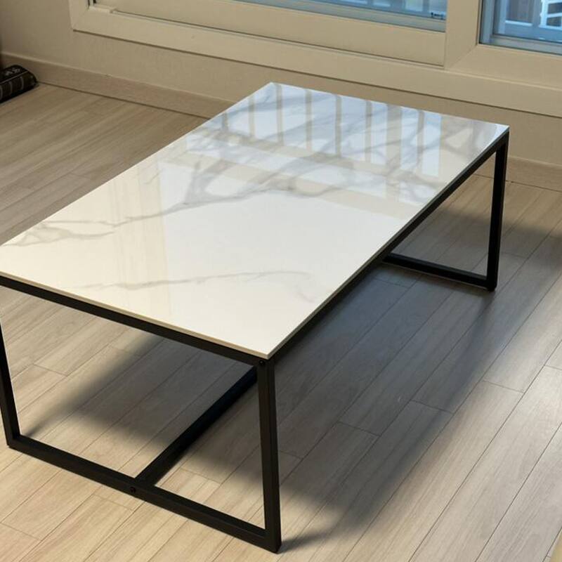Sintered Stone Top Rectangle Coffee Table - 23.6" D x 39.4" W x 16.5" H