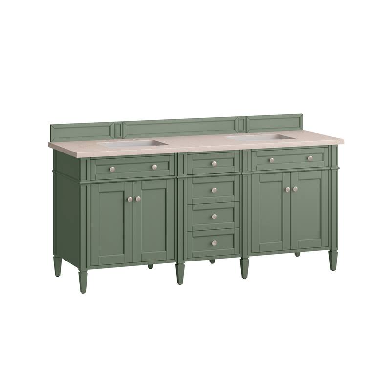 James Martin Vanities Brittany 72" Double Vanity, Smokey Celadon