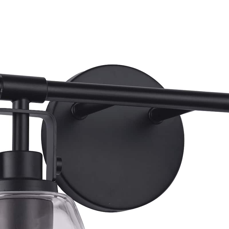 Modern Brilliance Farmhouse 2-Light Black Vanity Light - 14.6"L x 7"W x 10.6"H