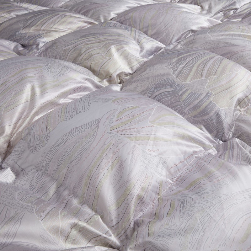 All Season luxurious Silk Covered 93% White Goose Down Comforter