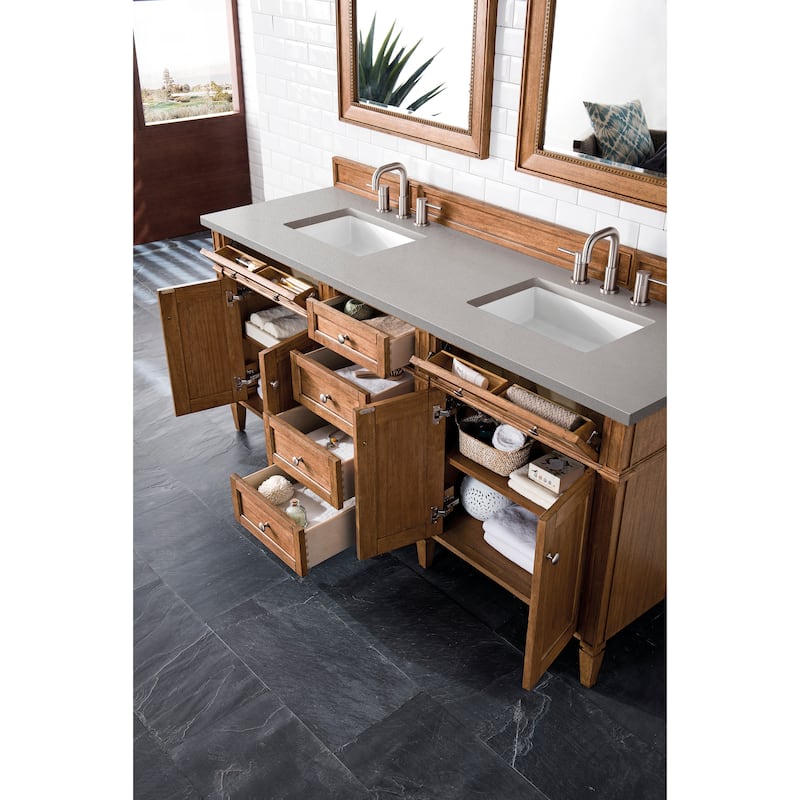 James Martin Vanities Brittany 72" Double Vanity, Saddle Brown
