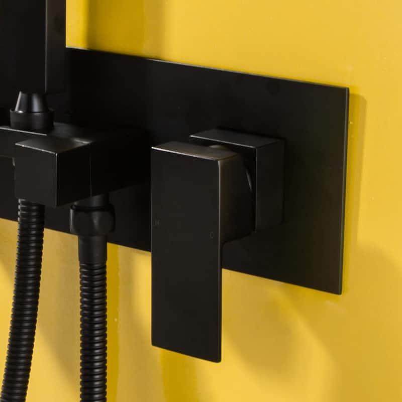 Square Single Handle Waterfall Faucet Bathtub Faucet Set