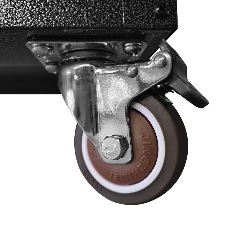 Black and Grey Steel Storage Cabinet with Raised Top and Smooth Sliding Drawers for Garage - 29.53"W x 16.54"D x 34.65"H