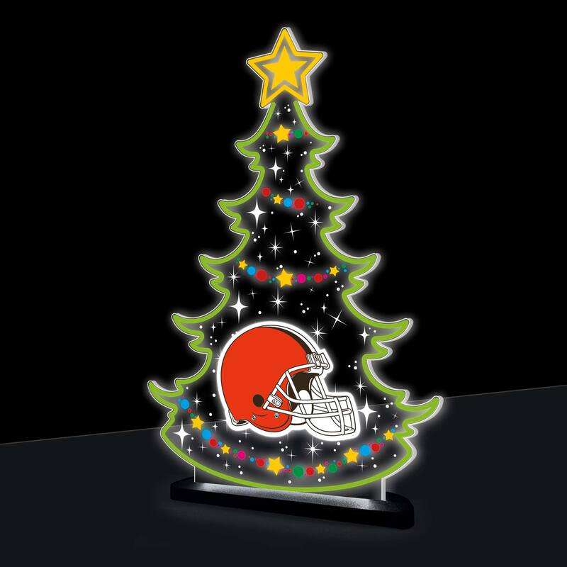 10" LED Tabletop Christmas Tree Desklite Sign, Cleveland Browns
