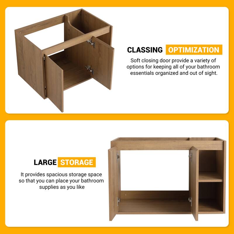 Beingnext 24"/30" Single Bathroom Vanity with Sink, Floating Bathroom Vanity with Soft Close Door and Shelf