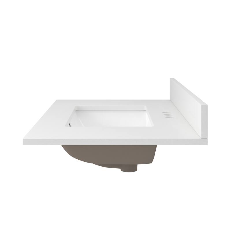 CRAFT + MAIN QZ31224R 31" Quartz Vanity Top with Backsplash and