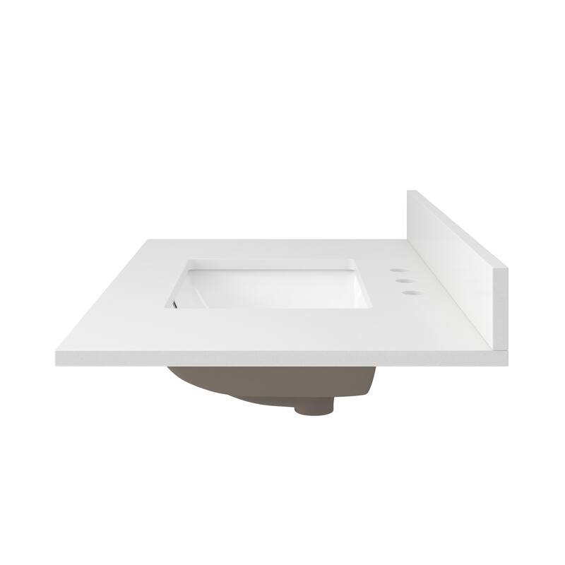 CRAFT + MAIN QZ37228R 37" Quartz Vanity Top with Backsplash and