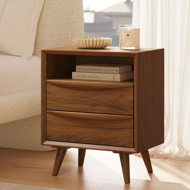 Poly & Bark Cura Nightstand in American Black Walnut