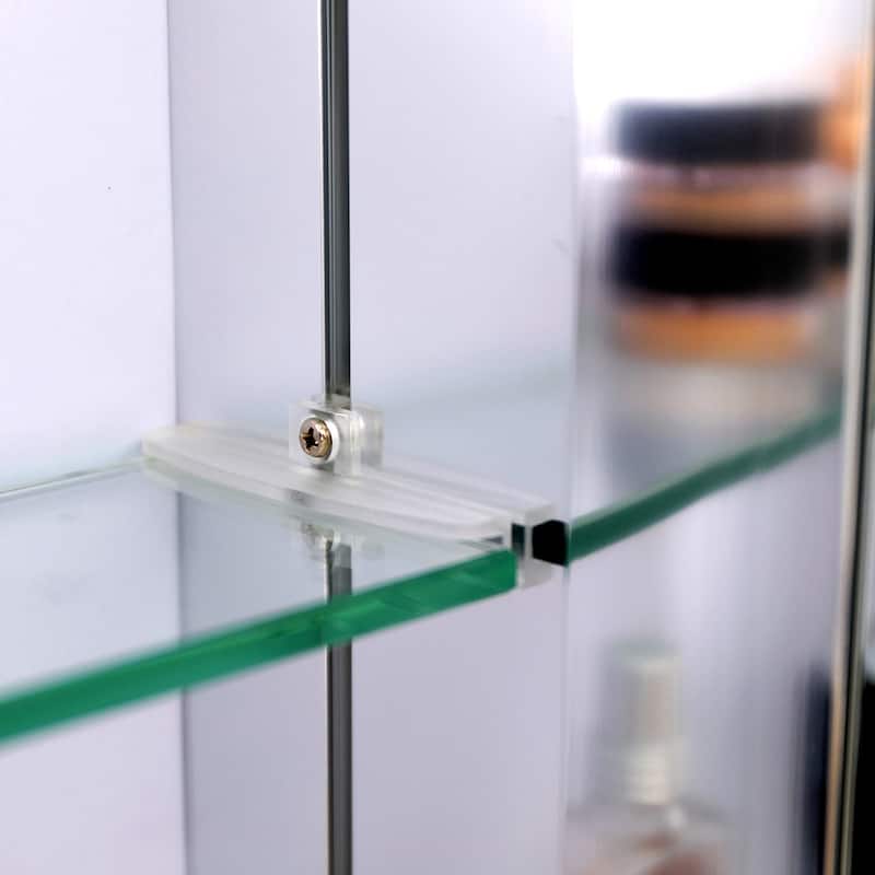 Wall Mounted Mirrored Medicine Cabinet White 2 Doors