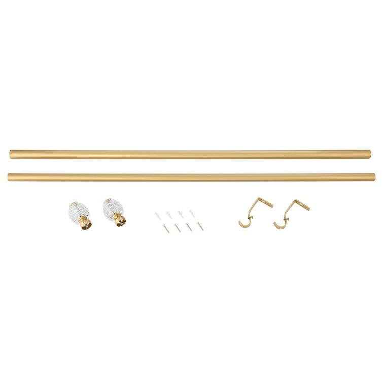 Acroma Adjustable Single Gold Curtain Rod for Windows & Doors.